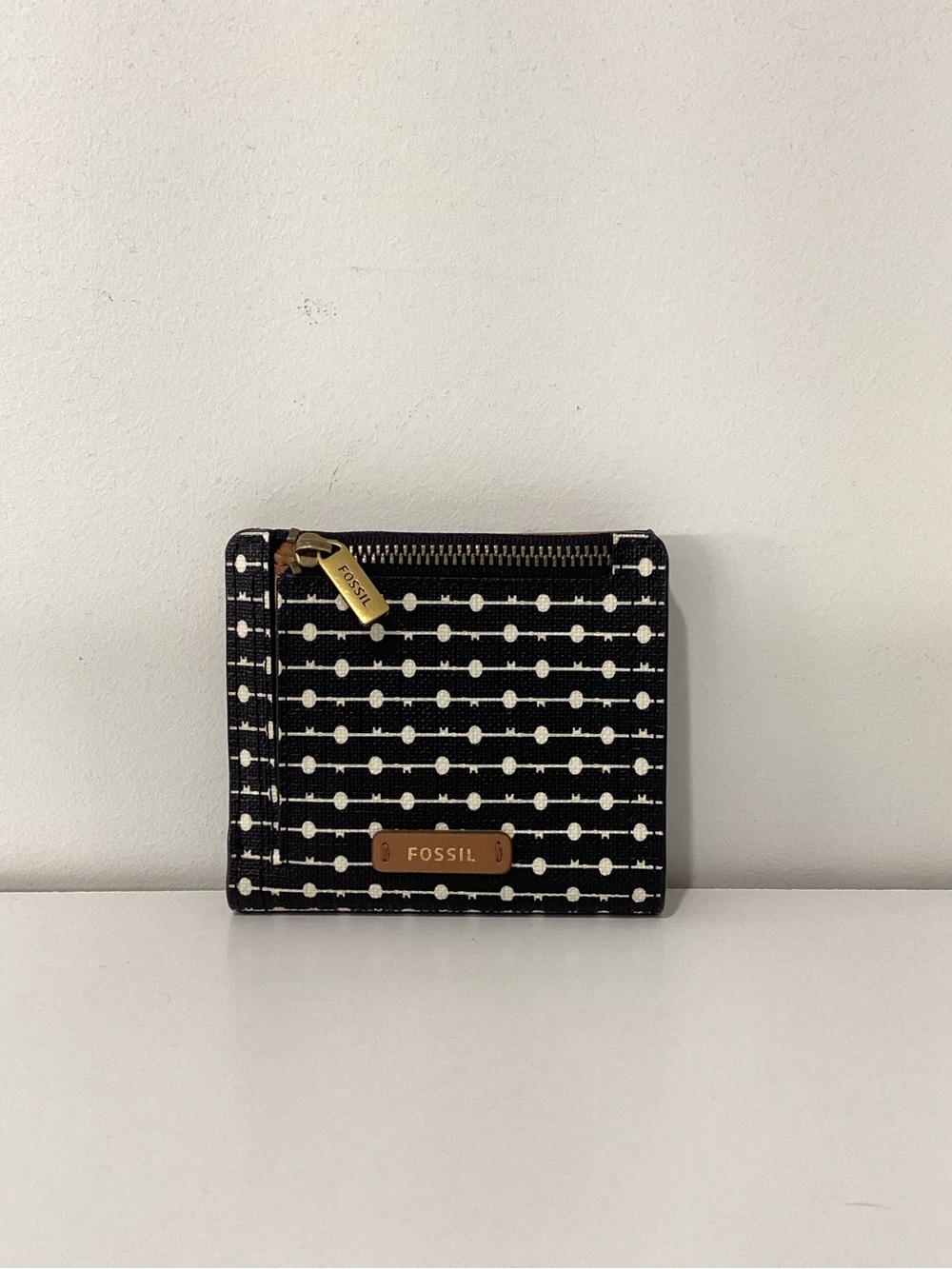 Fossil Logan Bifold Wallet Black/White Stripe